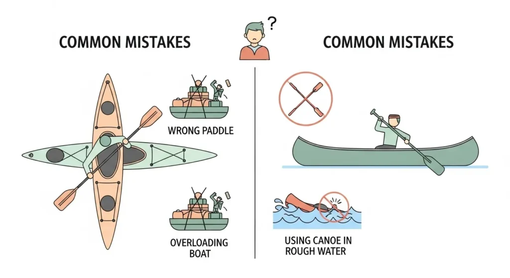 Common Mistakes with Kayak and Canoe