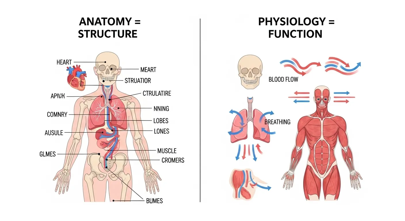 difference between anatomy and physiology