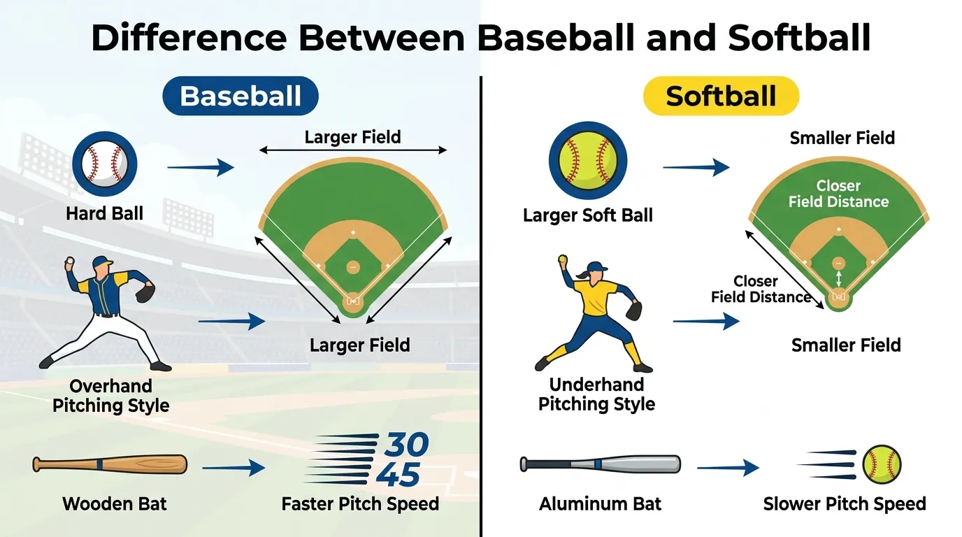 Difference Between Baseball and Softball