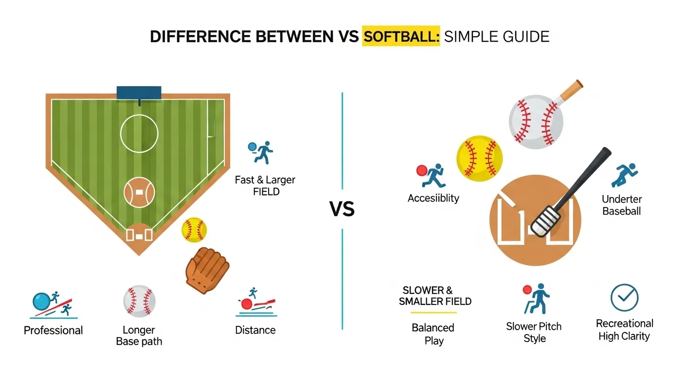 difference between baseball and softball