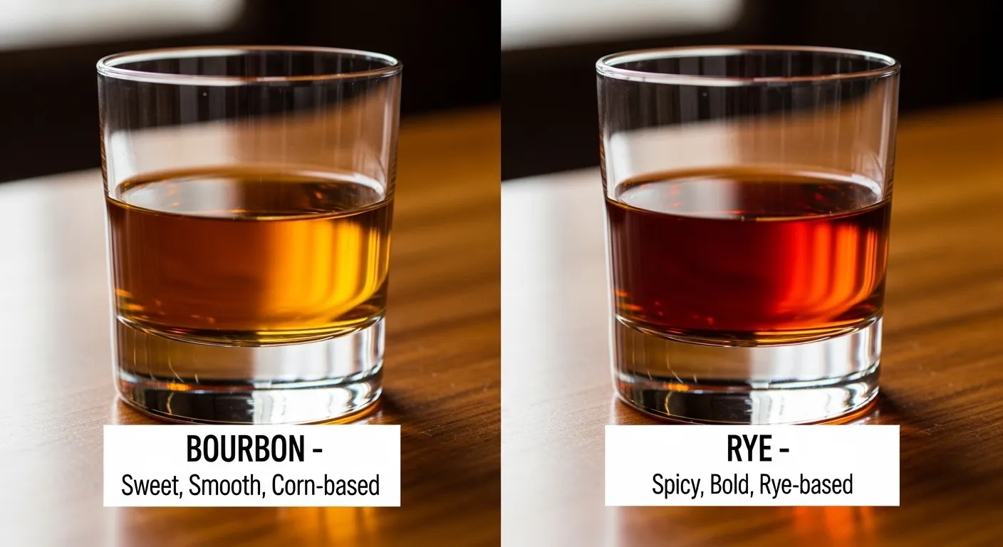 difference between bourbon and rye