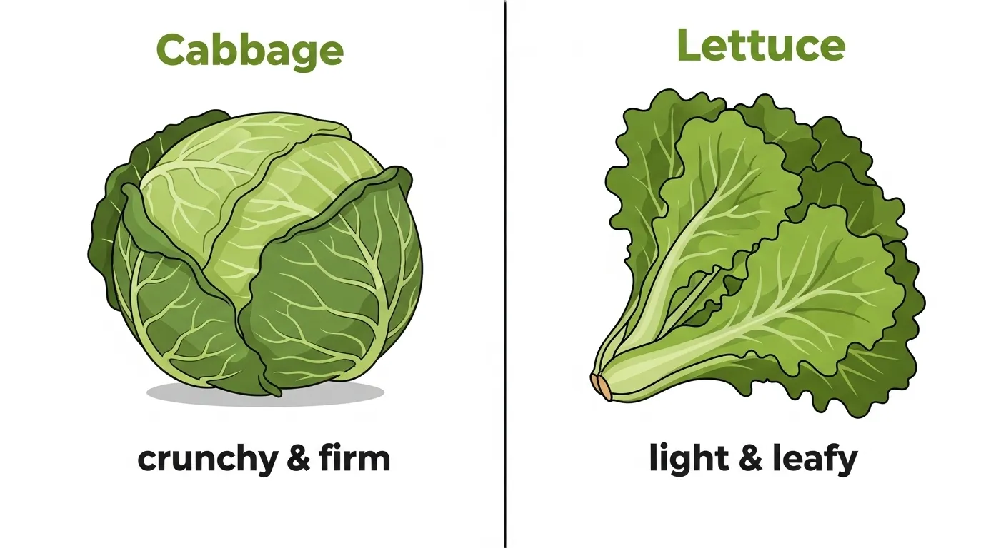 difference between cabbage and lettuce