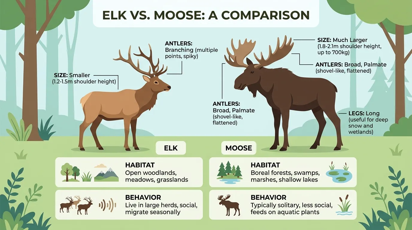 difference between elk and moose