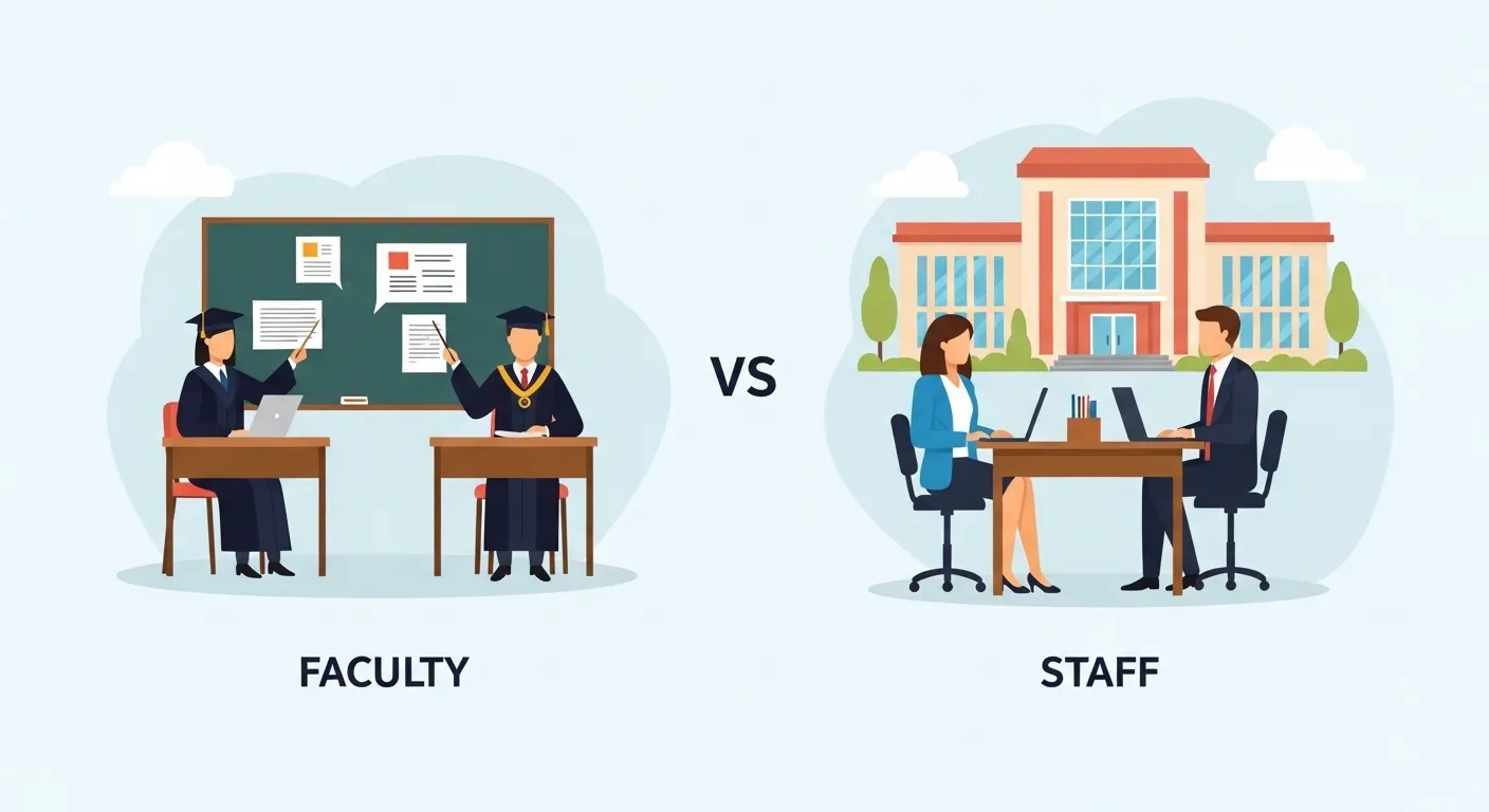 difference between faculty and staff