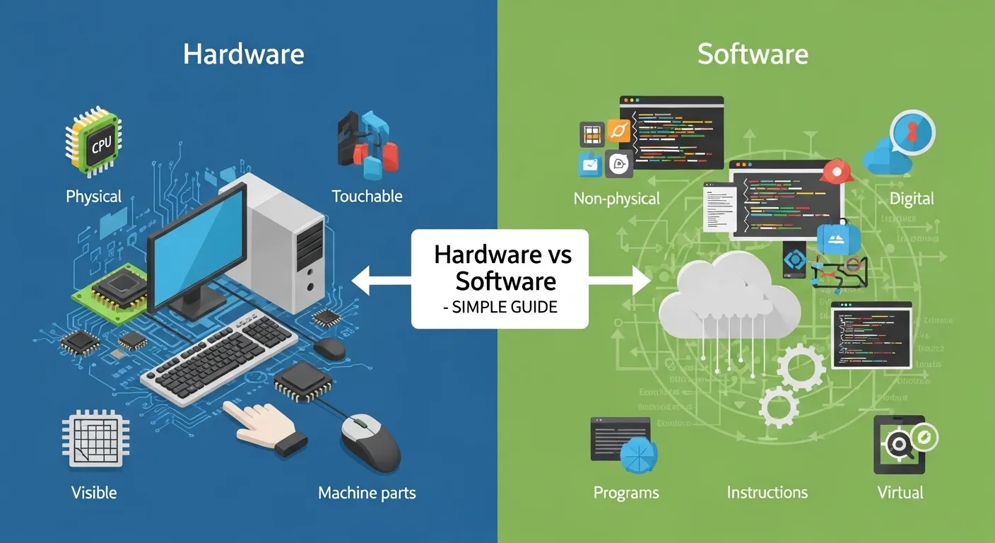 difference between hardware and software