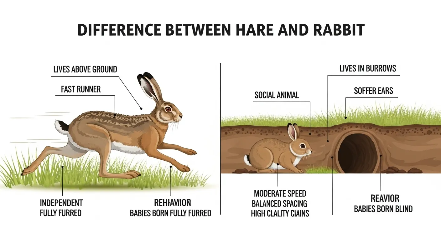 difference between hare and rabbit