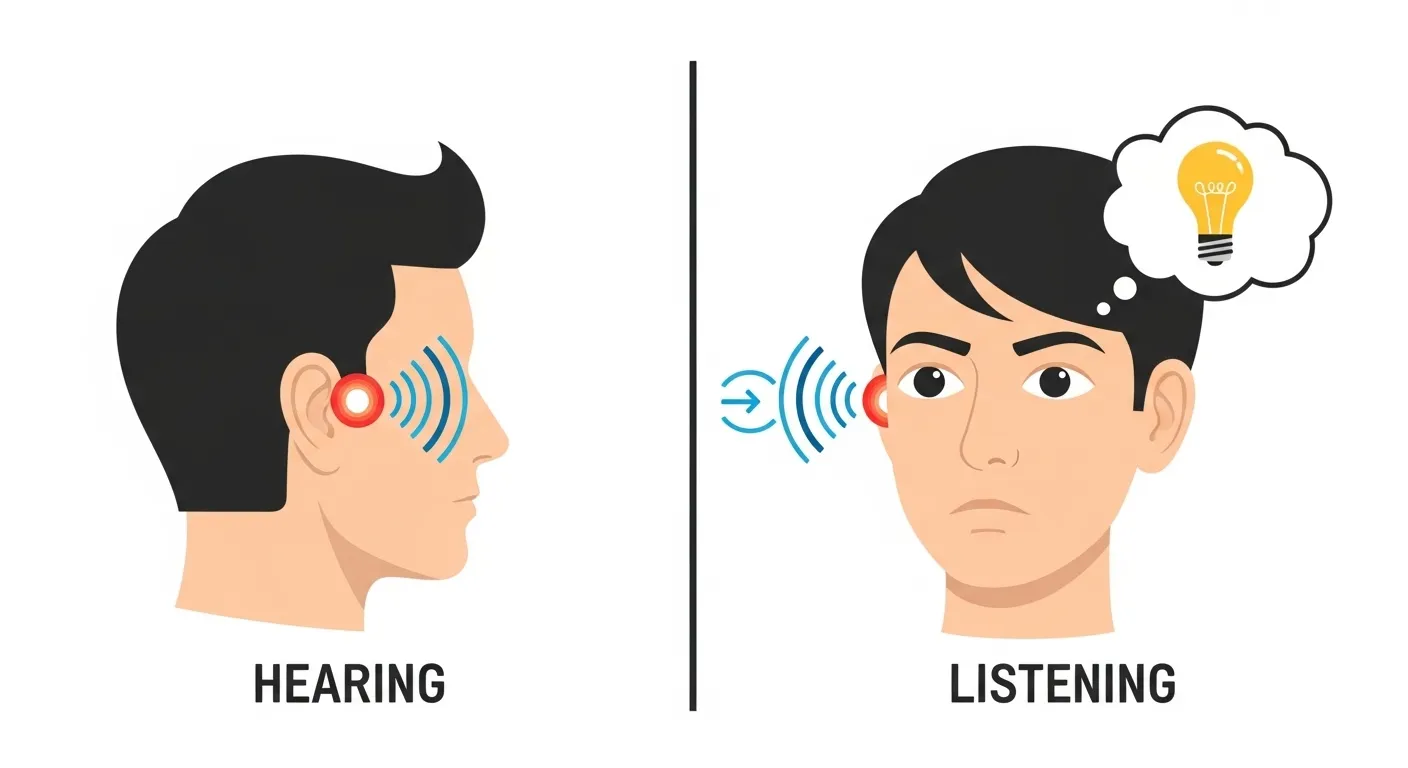 difference between hearing and listening