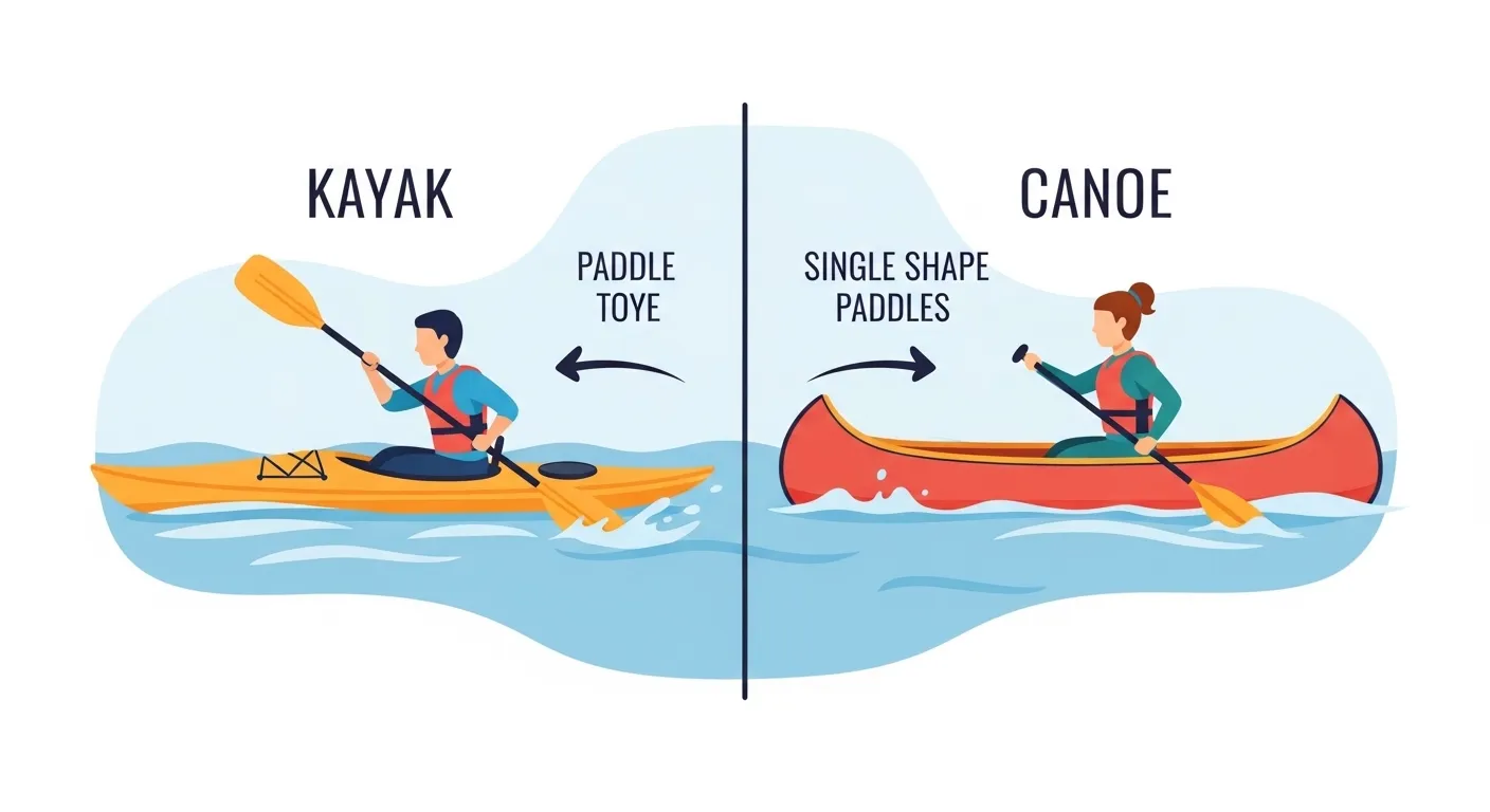 difference between kayak and canoe