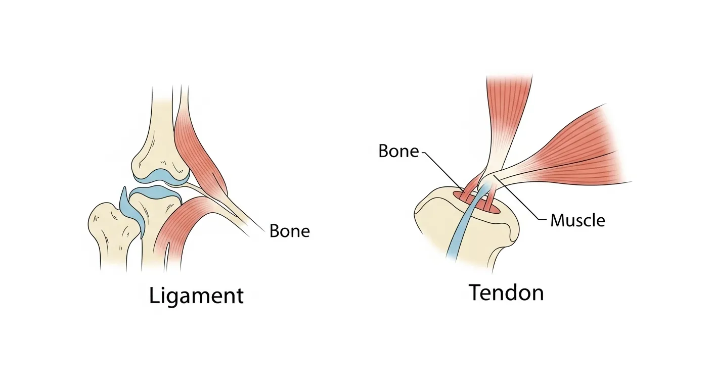 difference between ligament and tendon
