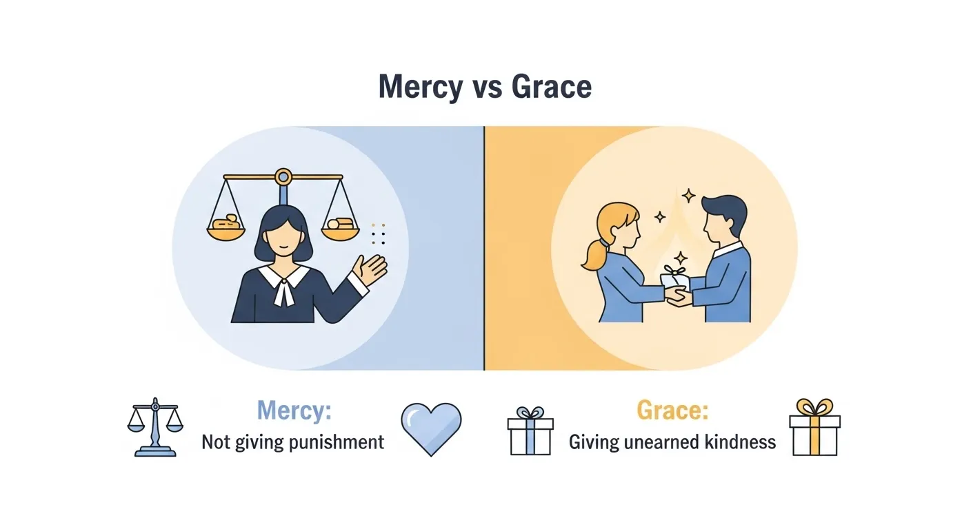 difference between mercy and grace