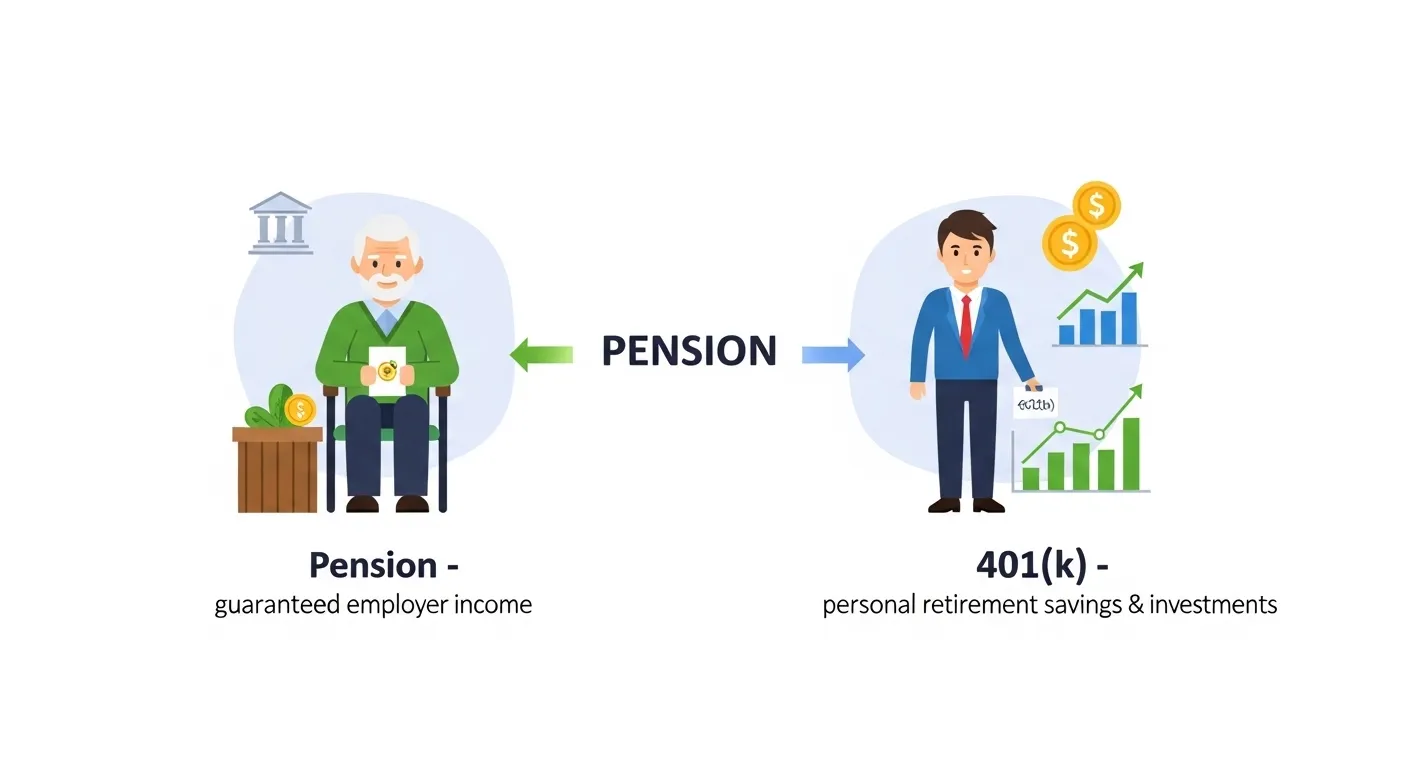 difference between pension and 401k