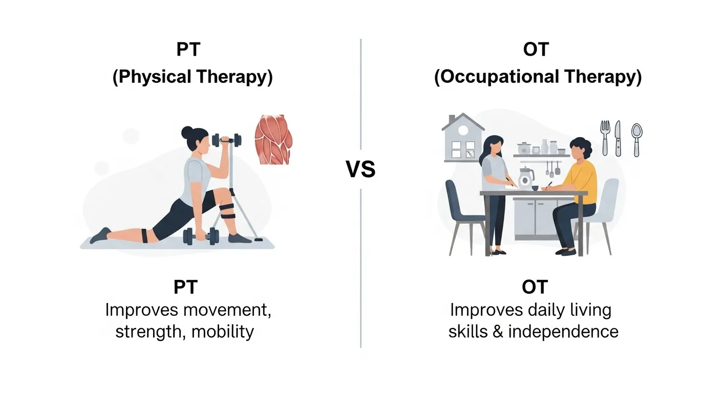 difference between pt and ot
