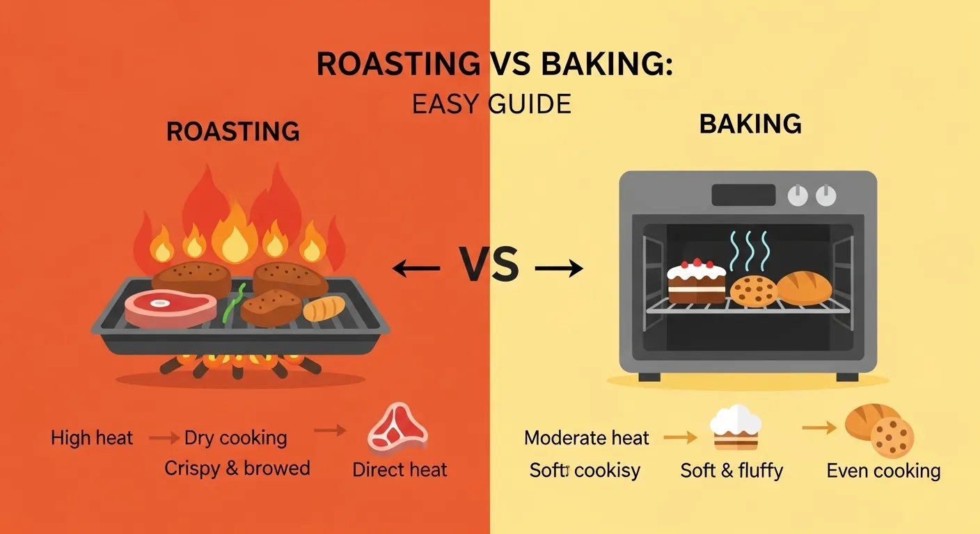 difference between roasting and baking
