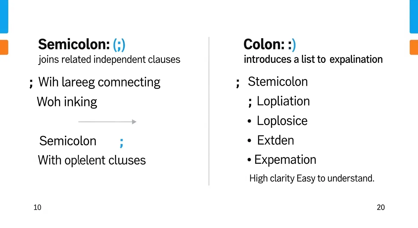 difference between semicolon and colon