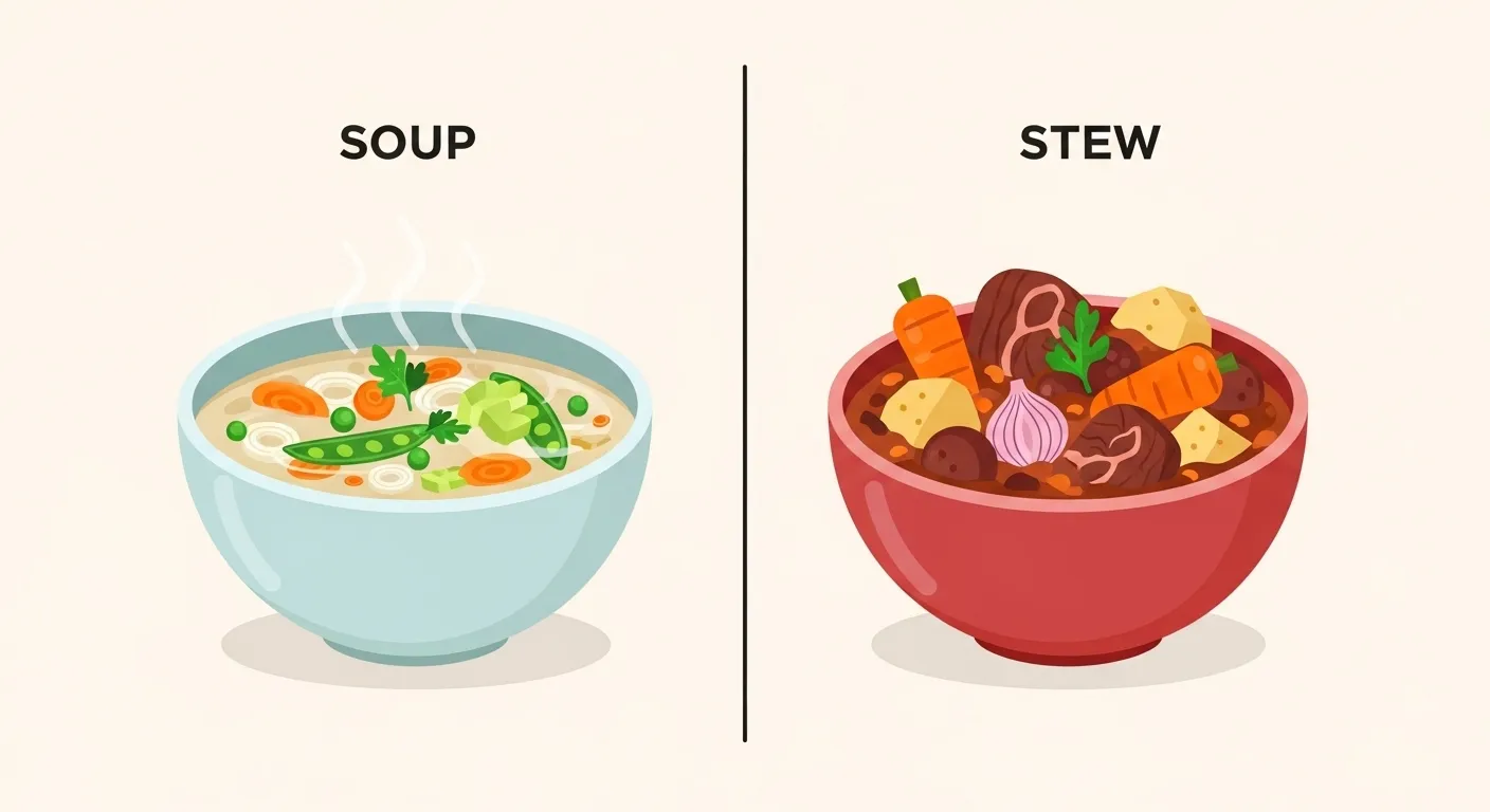 difference between stew and soup