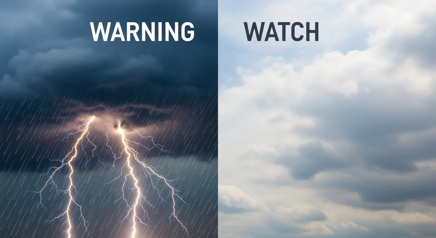 difference between warning and watch