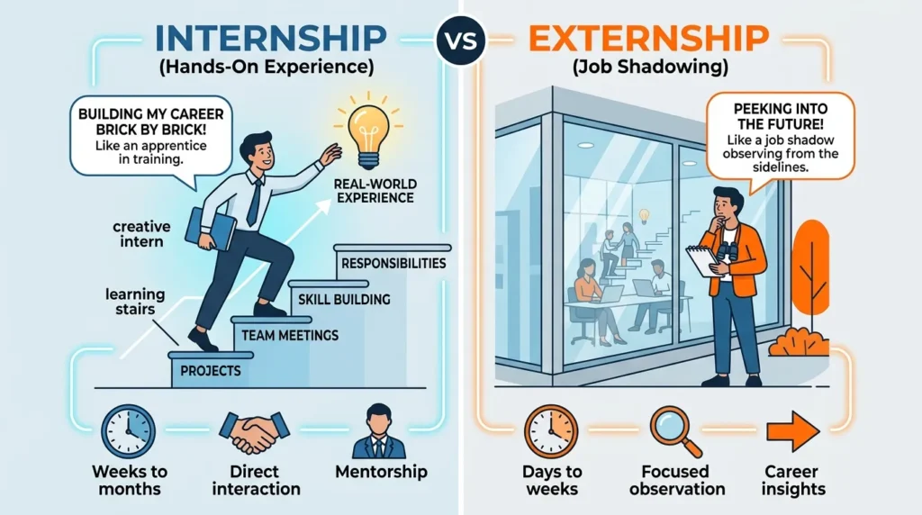 How Internship and Externship Are Used in Metaphors and Similes
