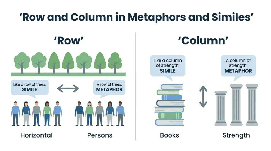 How Row and Column Are Used in Metaphors and Similes