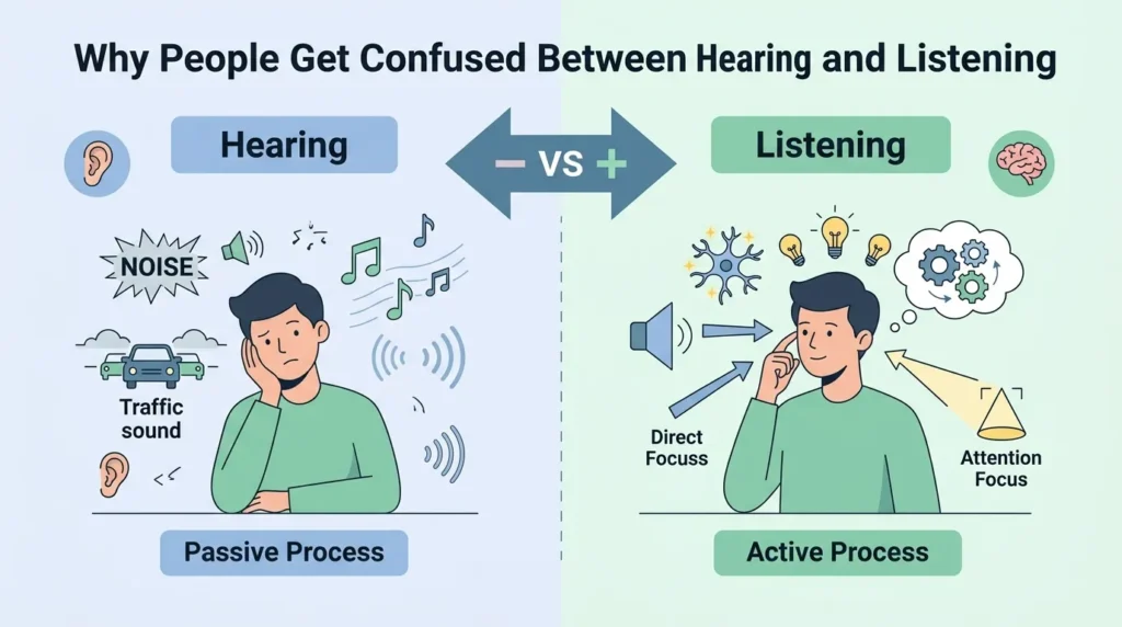 Why People Get Confused Between Hearing and Listening