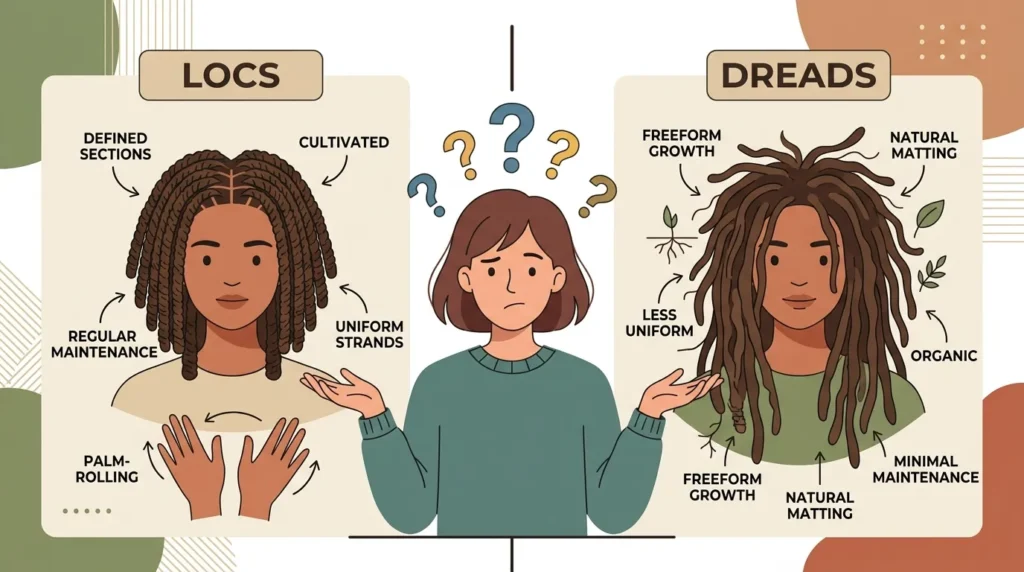 Why People Get Confused Between Locs and Dreads