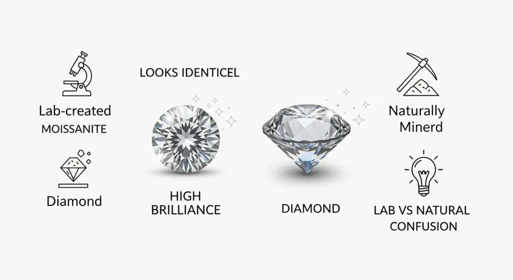 Why People Get Confused Between Moissanite and Diamond