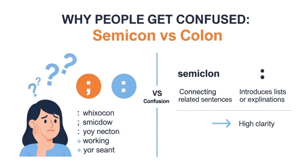 Why People Get Confused in Semicolon and Colon
