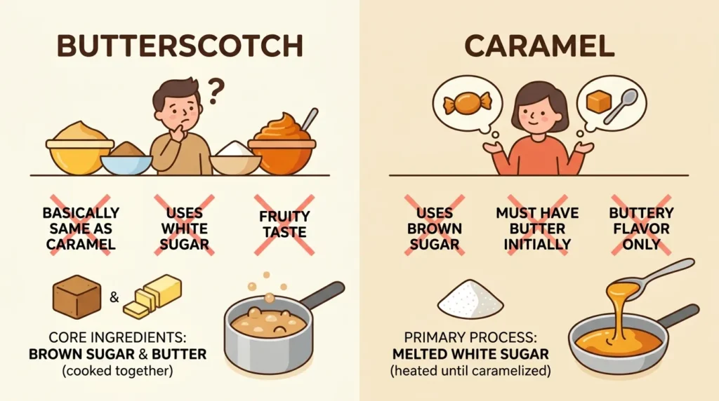 Common Mistakes About Butterscotch and Caramel