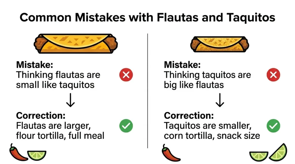 Common Mistakes with Flautas and Taquitos