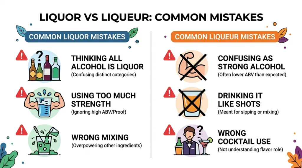 Common Mistakes with Liquor and Liqueur