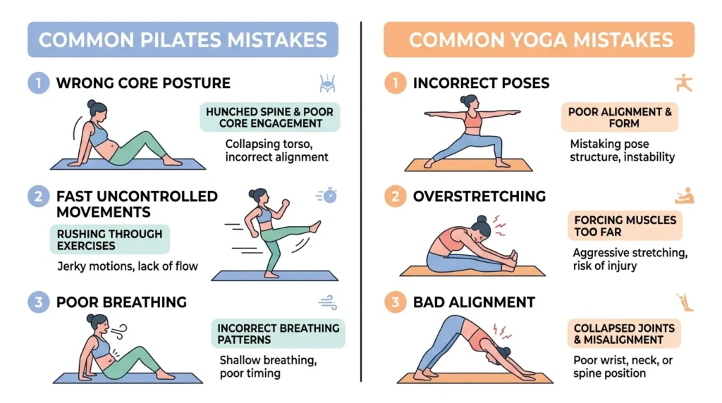 Common Mistakes with Pilates and Yoga