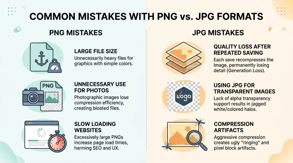 Common Mistakes with PNG and JPG