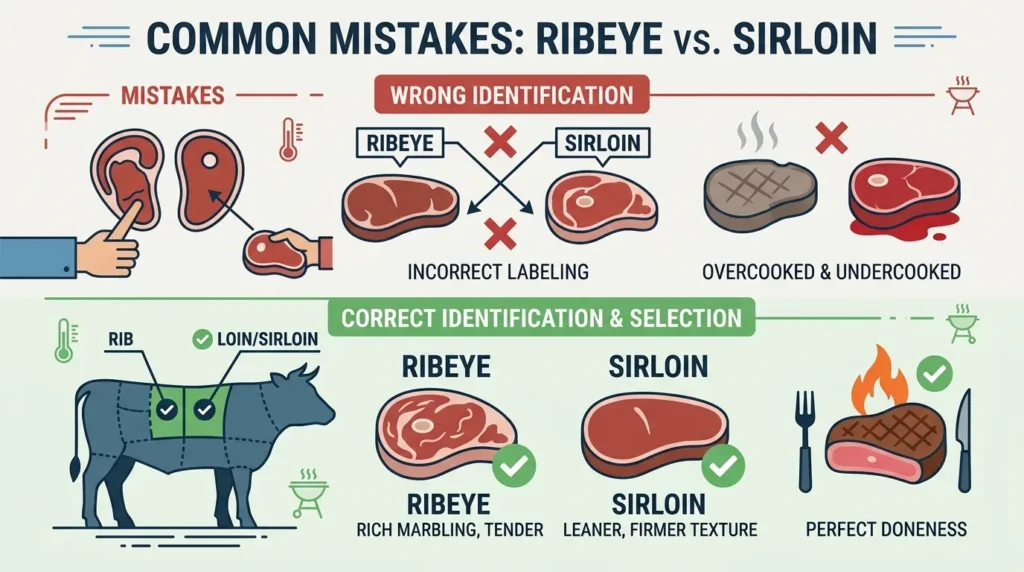 Common Mistakes with Ribeye and Sirloin
