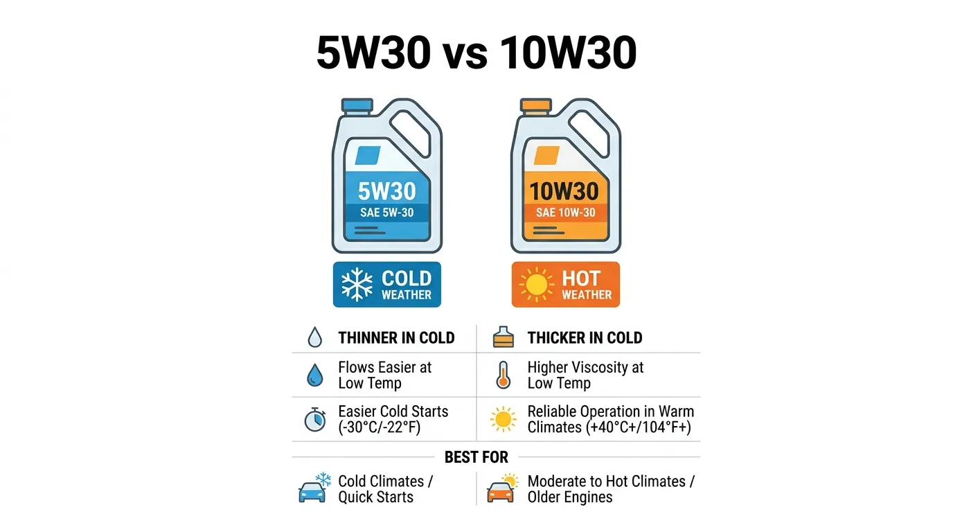 difference between 5w30 and 10w30