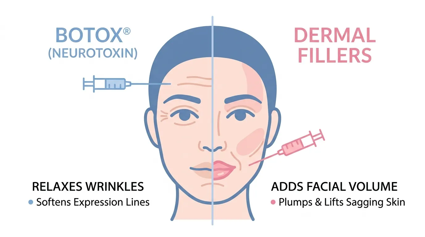 difference between botox and fillers