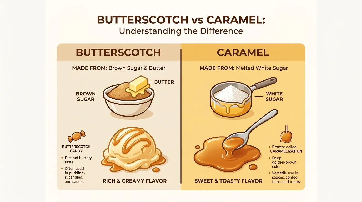 difference between butterscotch and caramel