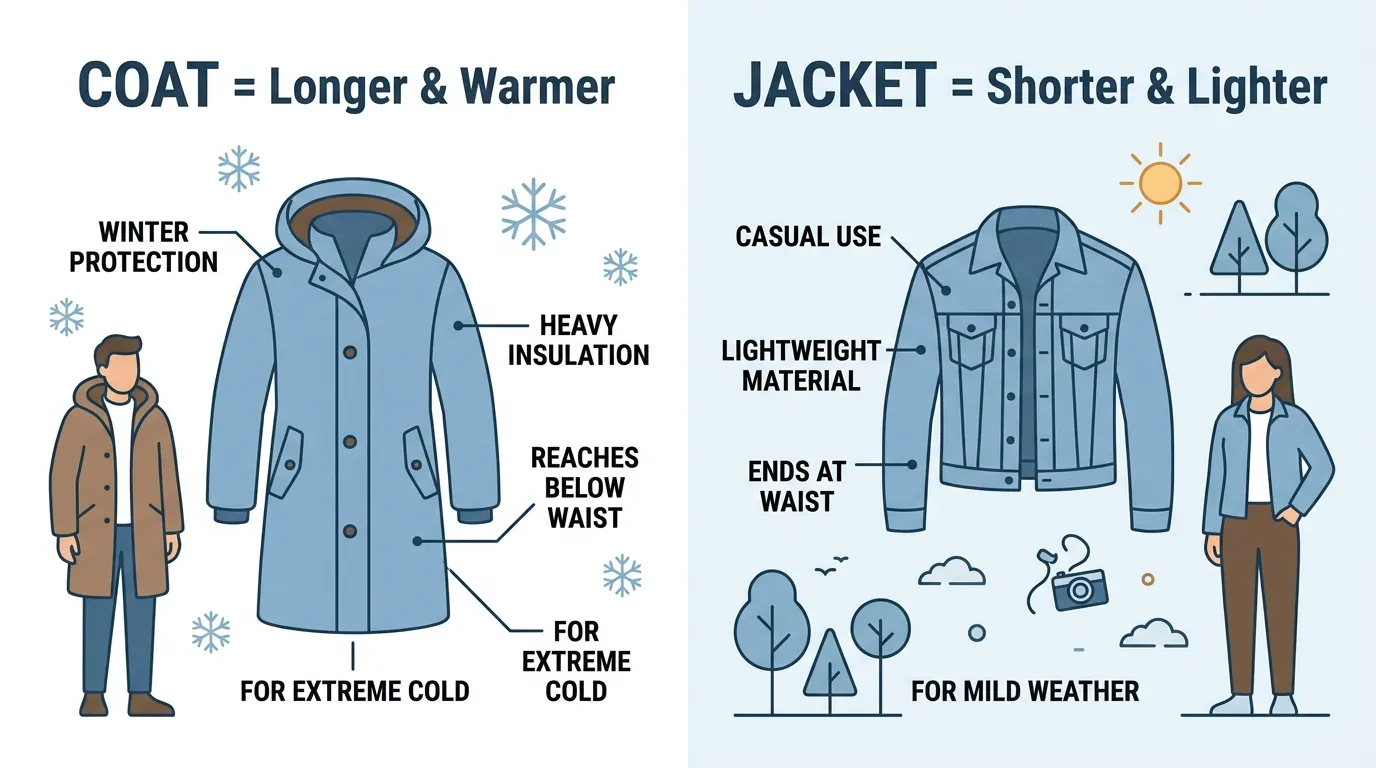 difference between coat and jacket