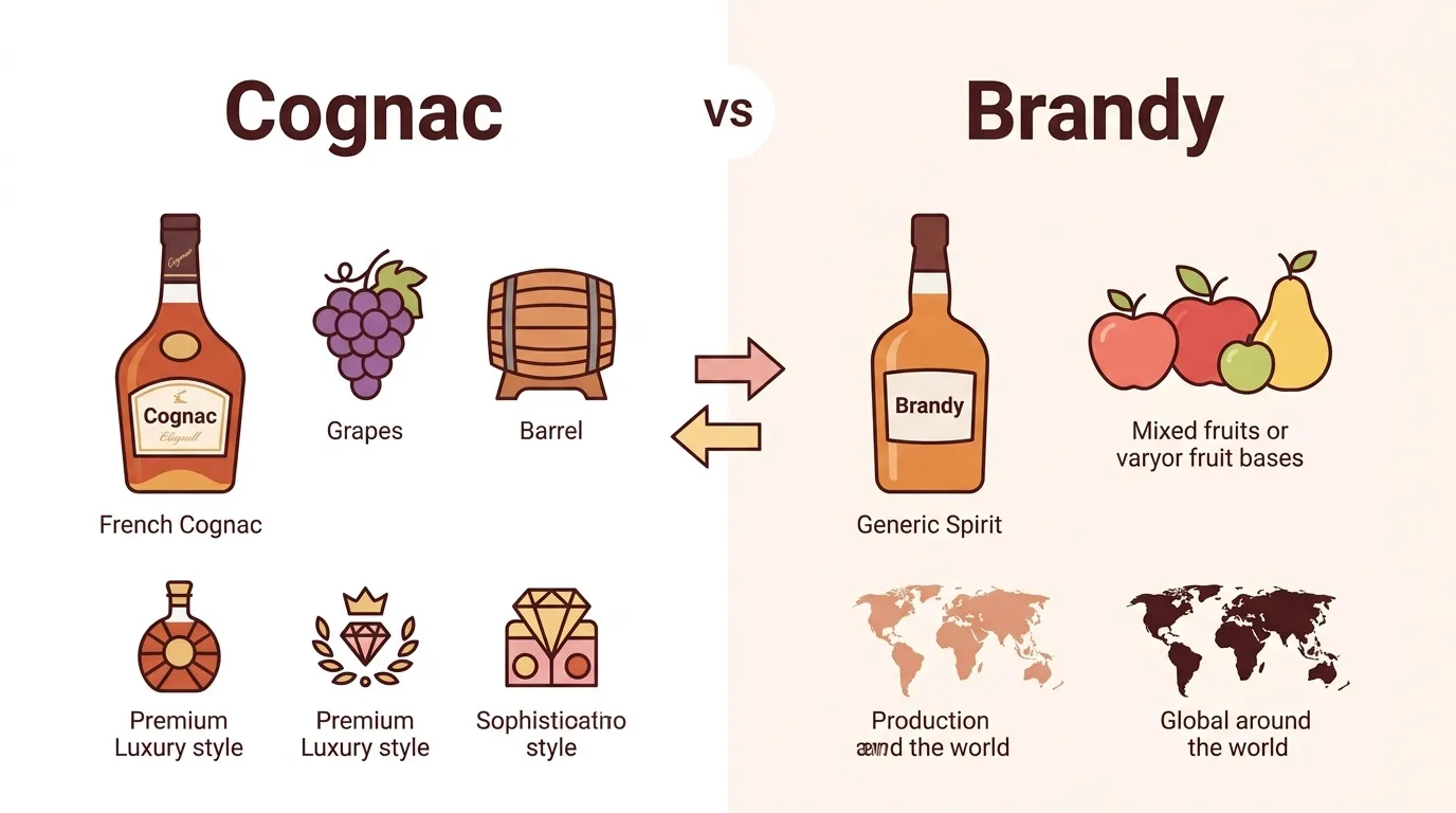 difference between cognac and brandy