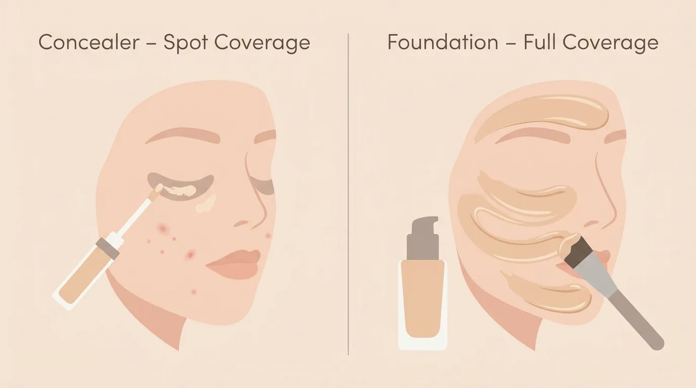 difference between concealer and foundation