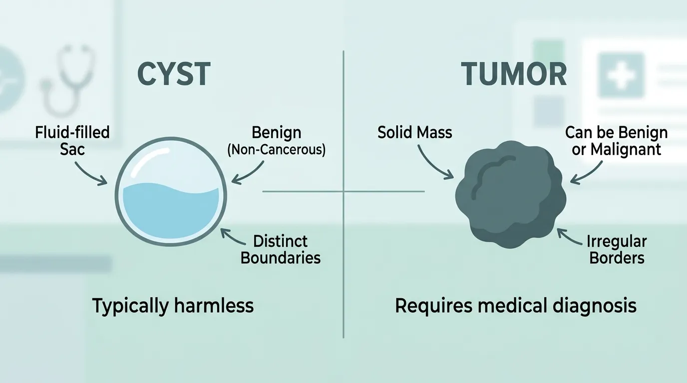 difference between cyst and tumor