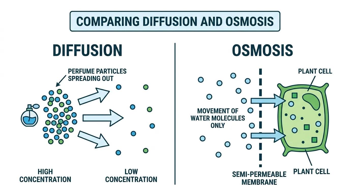 difference between diffusion and osmosis