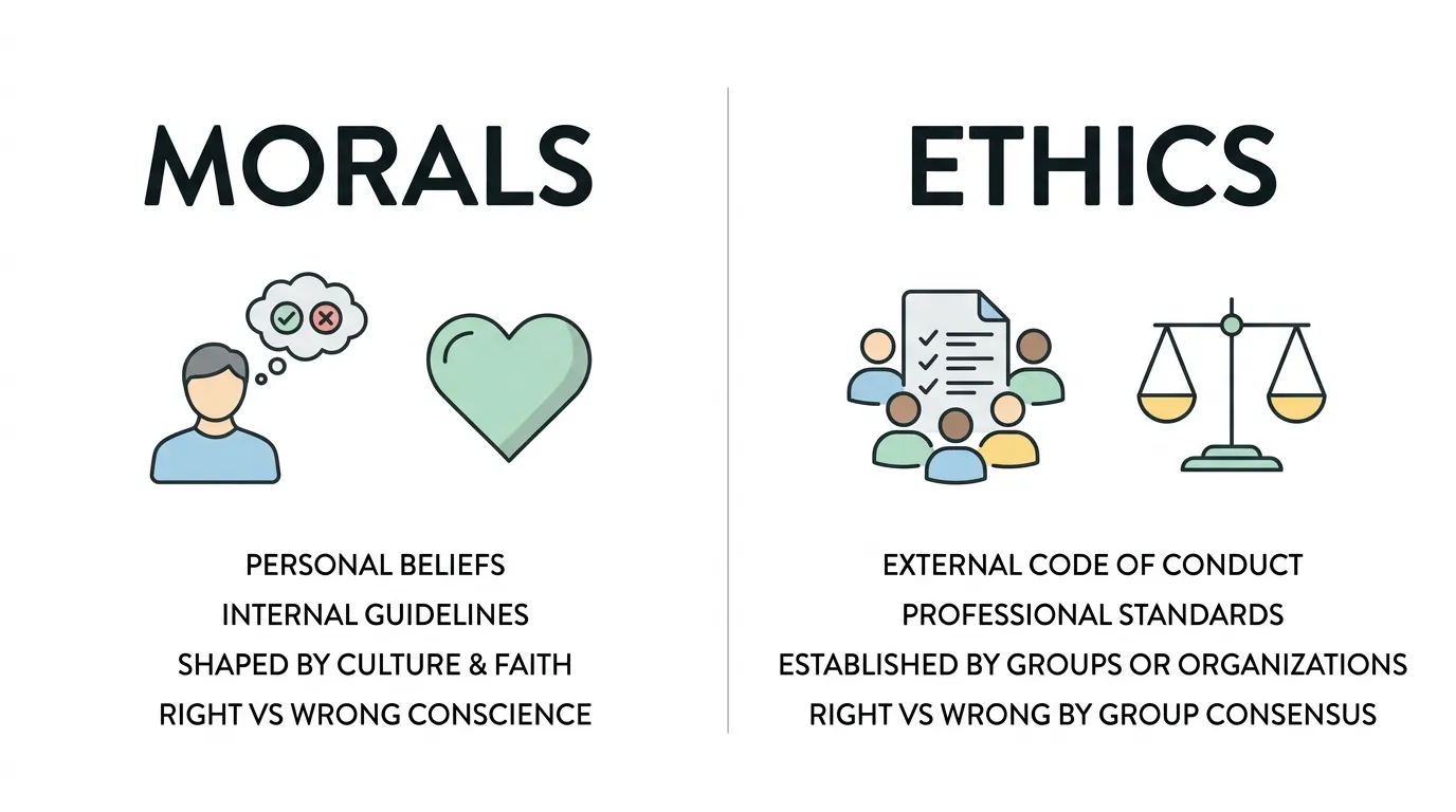 difference between ethics and morals