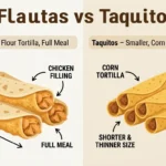 difference between flautas and taquitos
