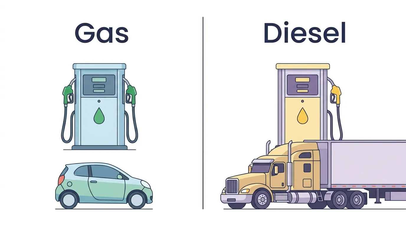 difference between gas and diesel