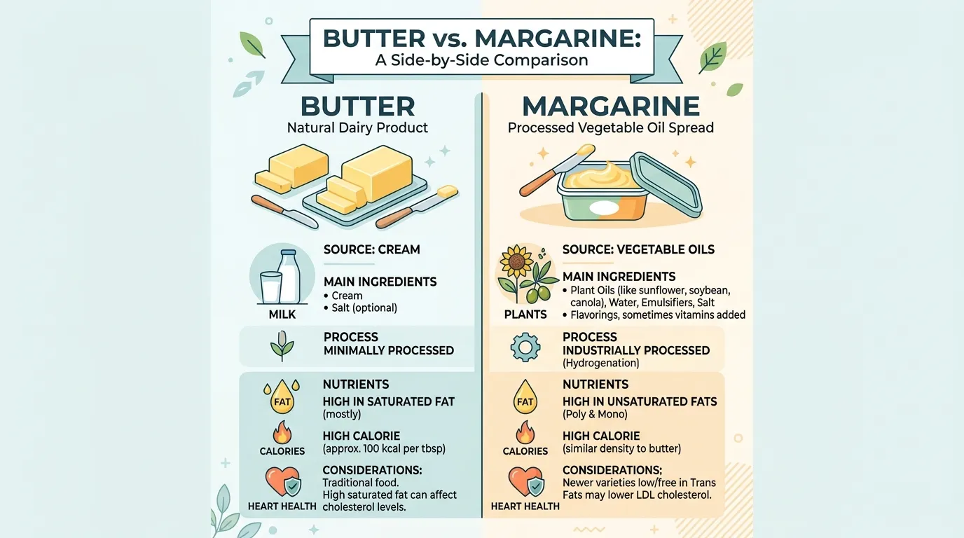 difference between margarine and butter