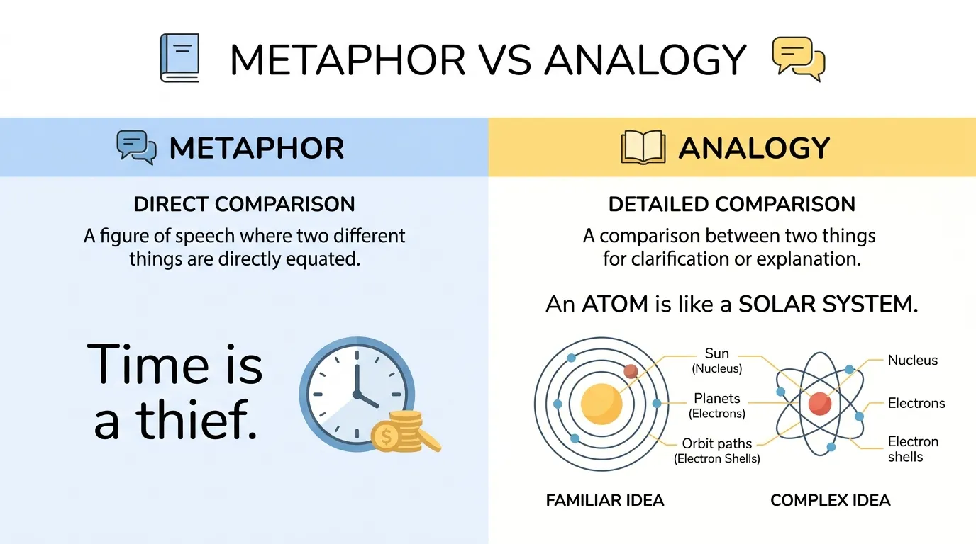 difference between metaphor and analogy
