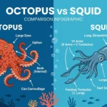 difference between octopus and squid