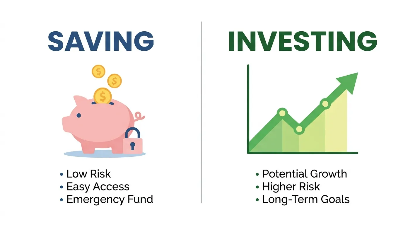 difference between saving and investing