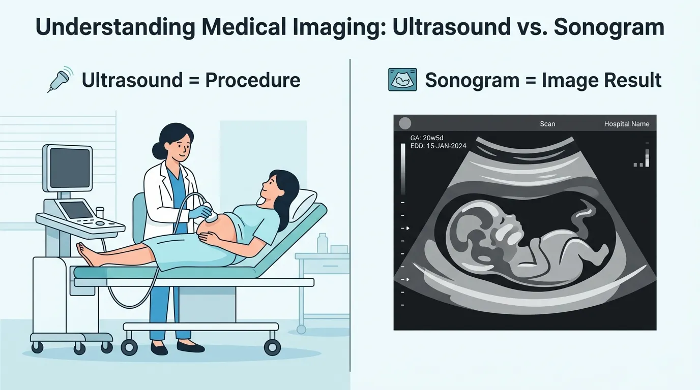 difference between sonogram and ultrasound