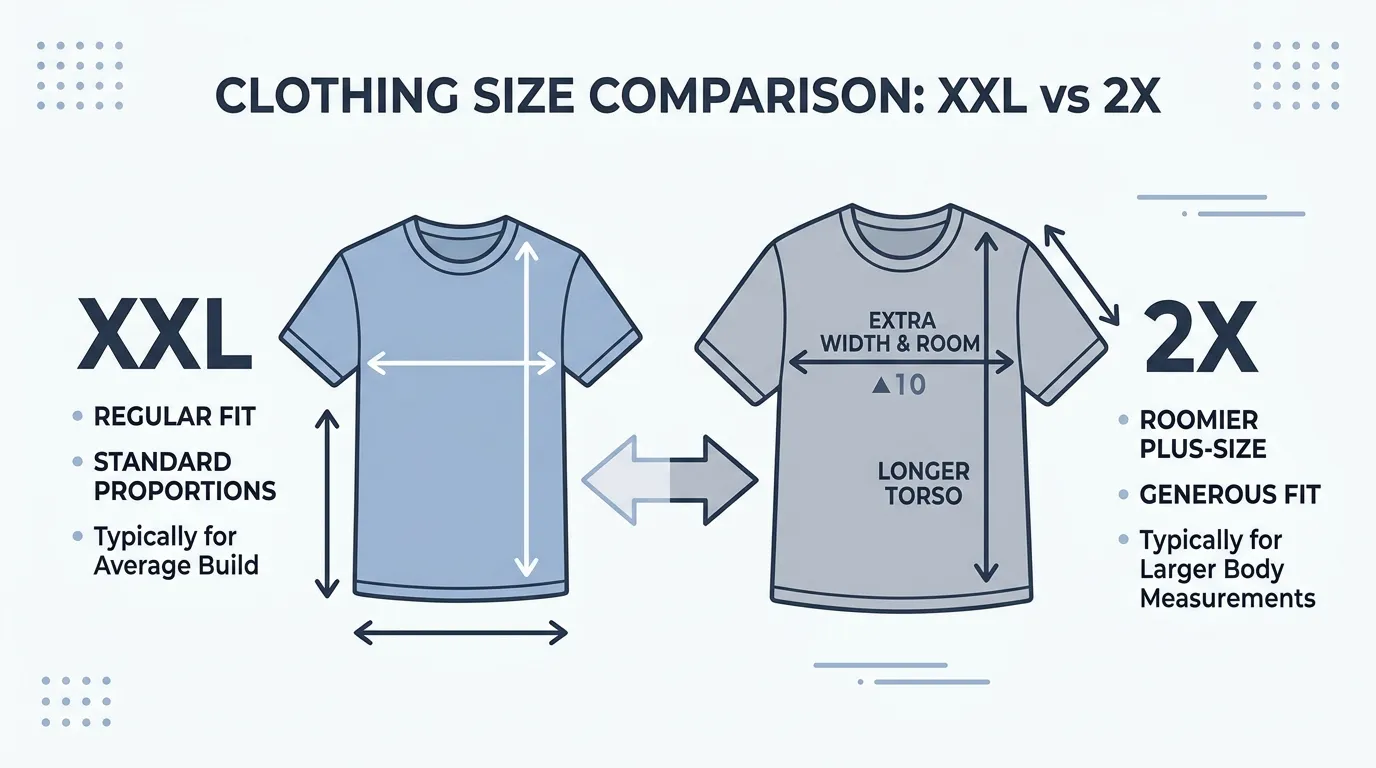 difference between xxl and 2x