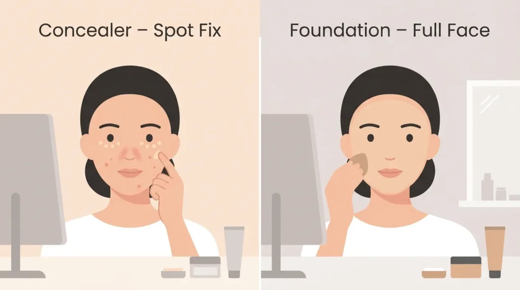 Real-Life Examples with Concealer and Foundation